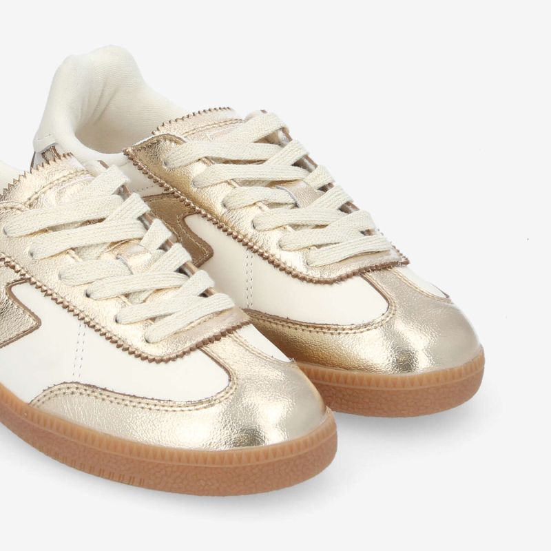 SHEFFIELD JOGGER W - NAPPA/METALLIC -  BLANC CASSE/DORE